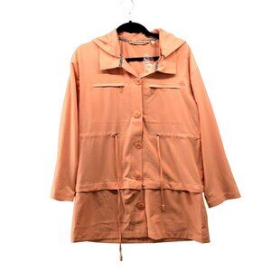 Soft Surroundings Utility Jacket Womens S Relaxed Orange Peach Parka Outdoors
